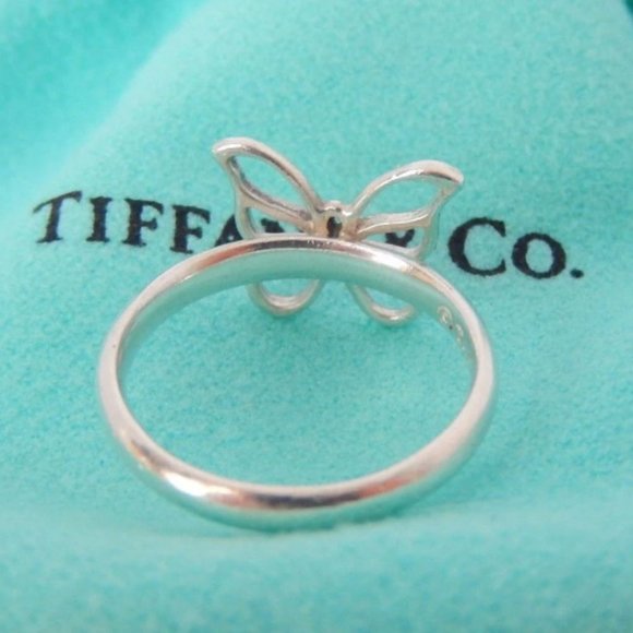 LK NEW! Adorable Tiffany & Co Sterling Silver Butterfly Ring from Italy Ring - Picture 4 of 5